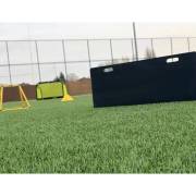 Supplier photo of the board on a pitch with a ladder, hurdles and a small goal