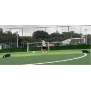 Supplier photo of a player passing between two boards set up on a small sided pitch
