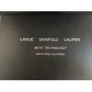 Lettering on the case lid: Lange Skinfold Caliper, Beta Technology, Santa Cruz, California