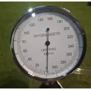 Close-up of the gauge dial, marked from 0 to 300 mmHg